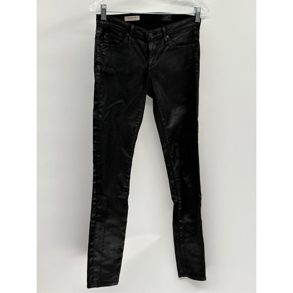 AG Adriano Goldshmeid Jeans The Legging Coated Black Women 25 Super Skinny Ankle